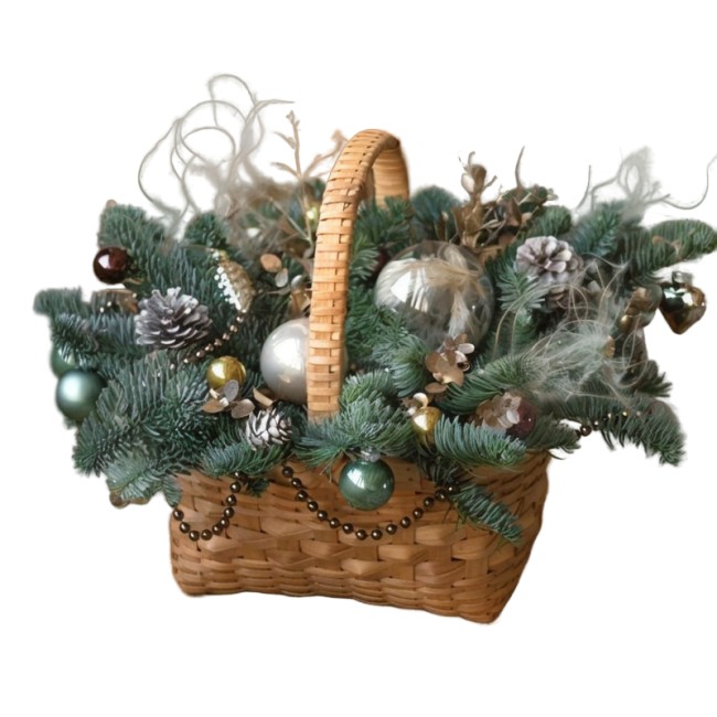 Букет цветов "Новогодняя корзина №3"